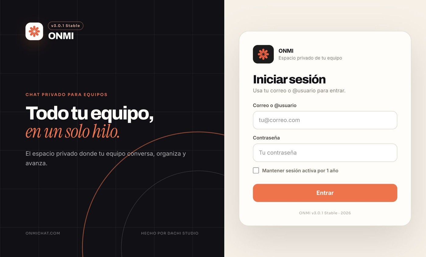 Login privado de ONMI con acceso seguro y 2FA